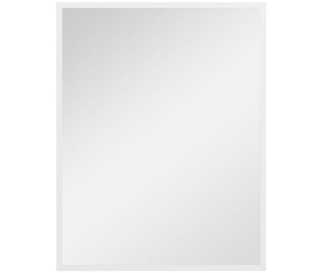 Homcom espejo de pared, 70x90 cm, espejo de baño rectangular, decorativo para salón, entrada, pasillo, horizontal o vertical, blanco