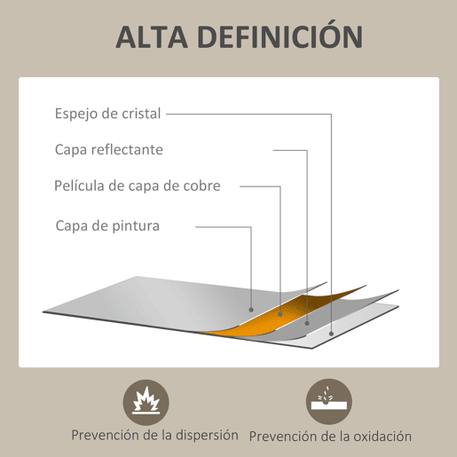 HOMCOM Espelho de Parede Decorativo 70x90 cm Espelho Retangular Espelho de Casa de Banho com 4 Ganchos Metálicos Estilo Moderno para Sala Quarto Entrada Branco