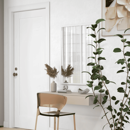 HOMCOM Espelho de Parede Decorativo 70x90 cm Espelho Retangular Espelho de Casa de Banho com 4 Ganchos Metálicos Estilo Moderno para Sala Quarto Entrada Branco
