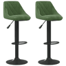 vidaXL Bancos de bar 2 pcs veludo verde-escuro