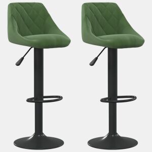vidaXL Bancos de bar 2 pcs veludo verde-escuro