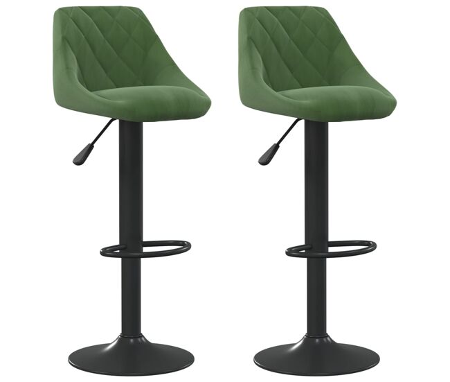 Vidaxl taburetes de cocina 2 unidades terciopelo verde oscuro