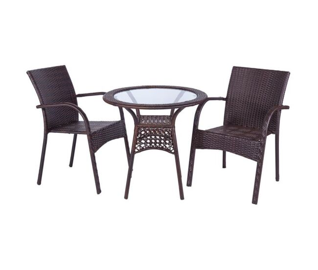Set mesa y dos sillas de metal