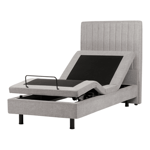 Cama ajustável Tecido DUKE II 90 x 200 cm Cinzento claro