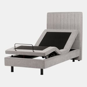 Cama ajustável Tecido DUKE II 90 x 200 cm Cinzento claro