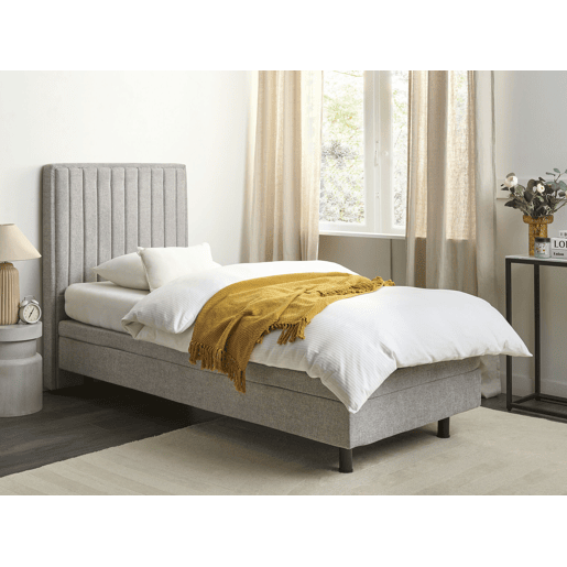 Cama ajustável Tecido DUKE II 90 x 200 cm Cinzento claro