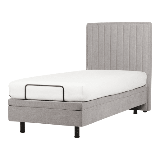 Cama ajustável Tecido DUKE II 90 x 200 cm Cinzento claro