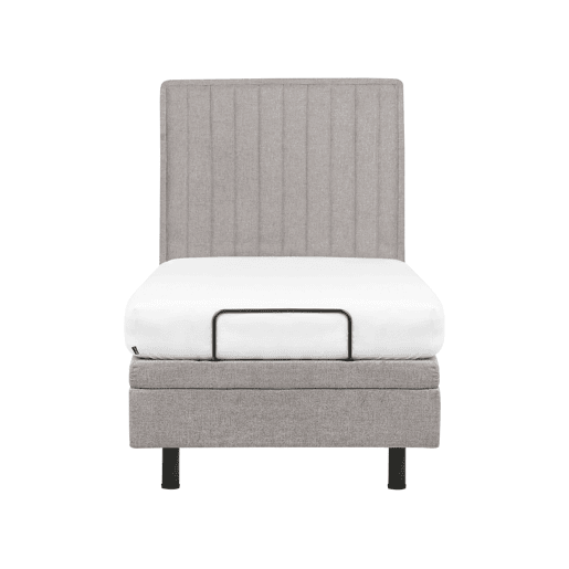 Cama ajustável Tecido DUKE II 90 x 200 cm Cinzento claro