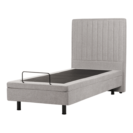 Cama ajustável Tecido DUKE II 90 x 200 cm Cinzento claro