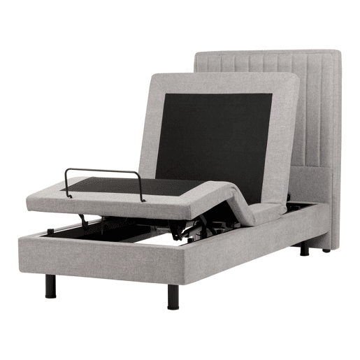 Cama ajustável Tecido DUKE II 90 x 200 cm Cinzento claro