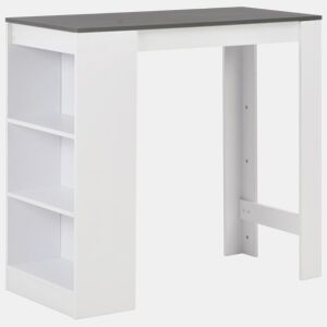 vidaXL Mesa de bar com prateleira branco 110x50x103 cm