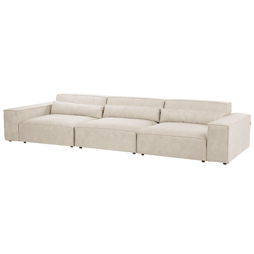 Sofá modular HELLNAR Veludo Creme claro 3 lugares Sofá modular HELLNAR Veludo Creme claro 3 lugares