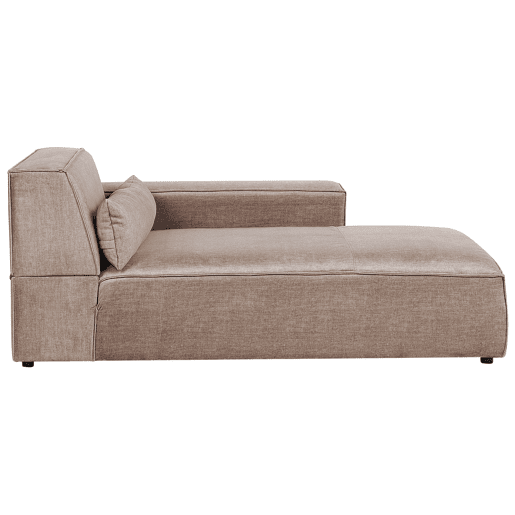 Sofá de canto modular HELLNAR Tecido Castanho claro com repousa-pés 3 lugares à esquerda Sofá de canto modular HELLNAR Tecido Castanho claro com repousa-pés 3 lugares à esquerda