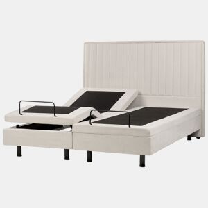 Cama ajustável Tecido DUKE II 160 x 200 cm Creme claro