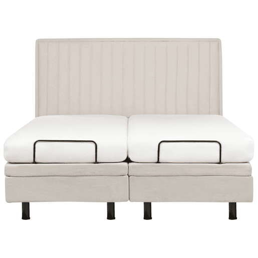 Cama ajustável Tecido DUKE II 160 x 200 cm Creme claro