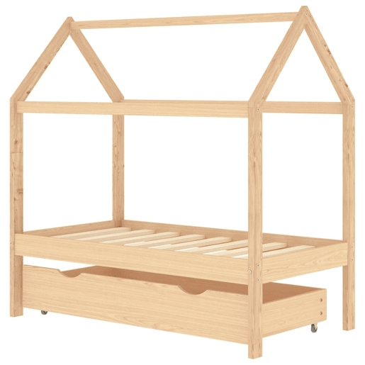 vidaXL Estrutura de cama para crianças c gaveta 70x140cm pinho maciço