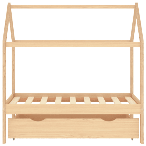 vidaXL Estrutura de cama para crianças c gaveta 70x140cm pinho maciço