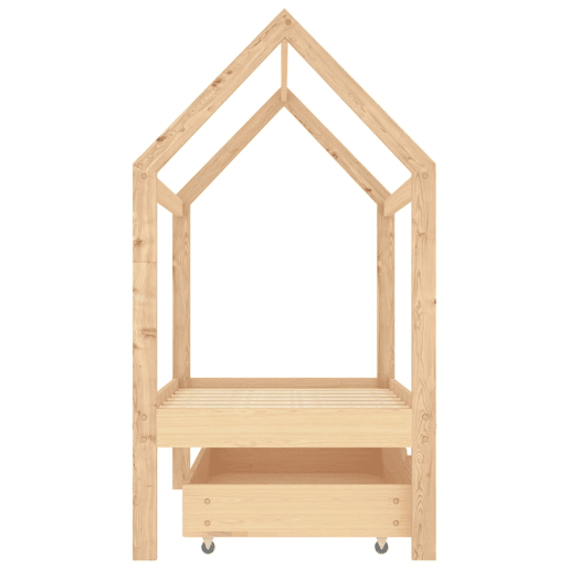 vidaXL Estrutura de cama para crianças c gaveta 70x140cm pinho maciço