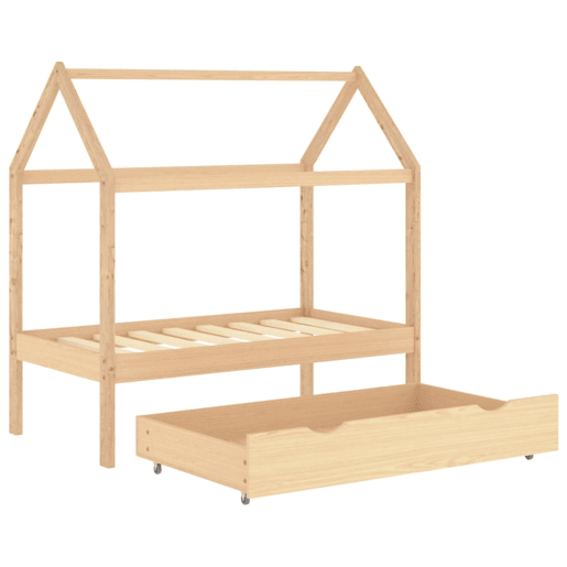 vidaXL Estrutura de cama para crianças c gaveta 70x140cm pinho maciço