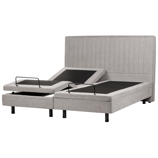 Cama ajustável Tecido DUKE II 180 x 200 cm Cinzento claro