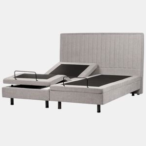 Cama ajustável Tecido DUKE II 180 x 200 cm Cinzento claro