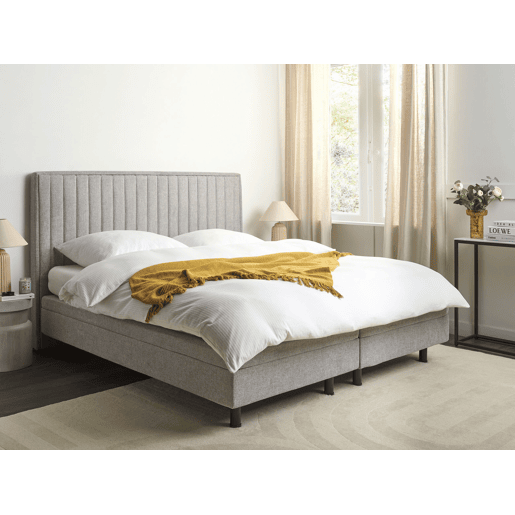 Cama ajustável Tecido DUKE II 180 x 200 cm Cinzento claro