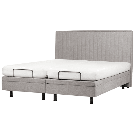 Cama ajustável Tecido DUKE II 180 x 200 cm Cinzento claro