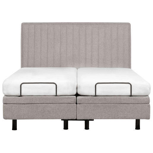 Cama ajustável Tecido DUKE II 180 x 200 cm Cinzento claro