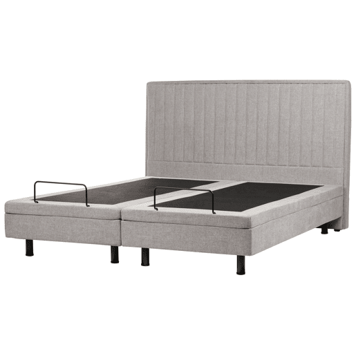 Cama ajustável Tecido DUKE II 180 x 200 cm Cinzento claro