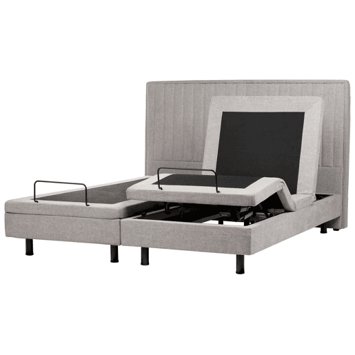 Cama ajustável Tecido DUKE II 180 x 200 cm Cinzento claro