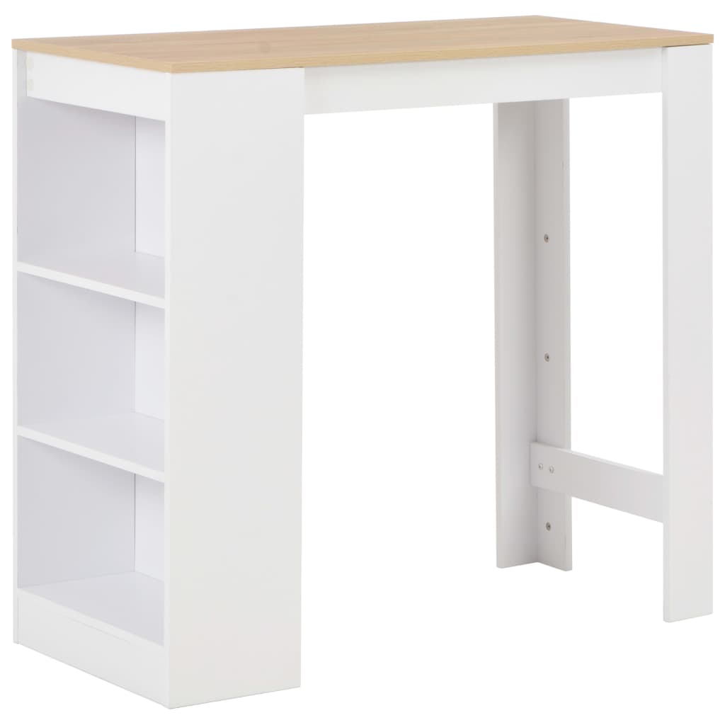 Vidaxl mesa alta de cocina con estantería blanca 110x50x103 cm