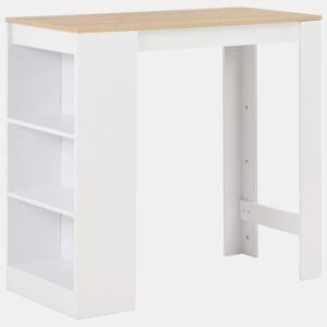 vidaXL Mesa de bar com prateleira branco 110x50x103 cm