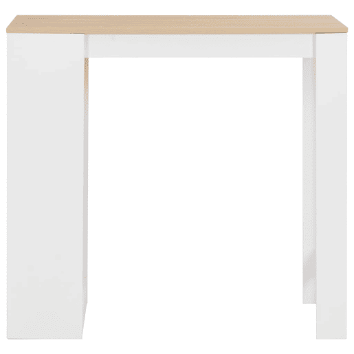 vidaXL Mesa de bar com prateleira branco 110x50x103 cm