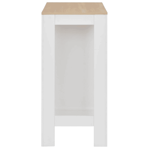 vidaXL Mesa de bar com prateleira branco 110x50x103 cm