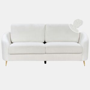 Sofá TROSA Bouclé Branco 3 lugares