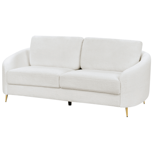 Sofá TROSA Bouclé Branco 3 lugares