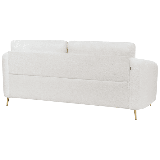 Sofá TROSA Bouclé Branco 3 lugares