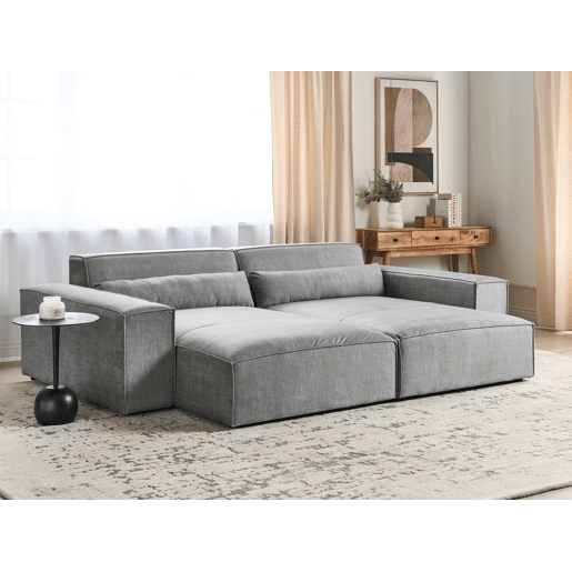 Beliani Chaise longue à direita Poliéster HELLNAR