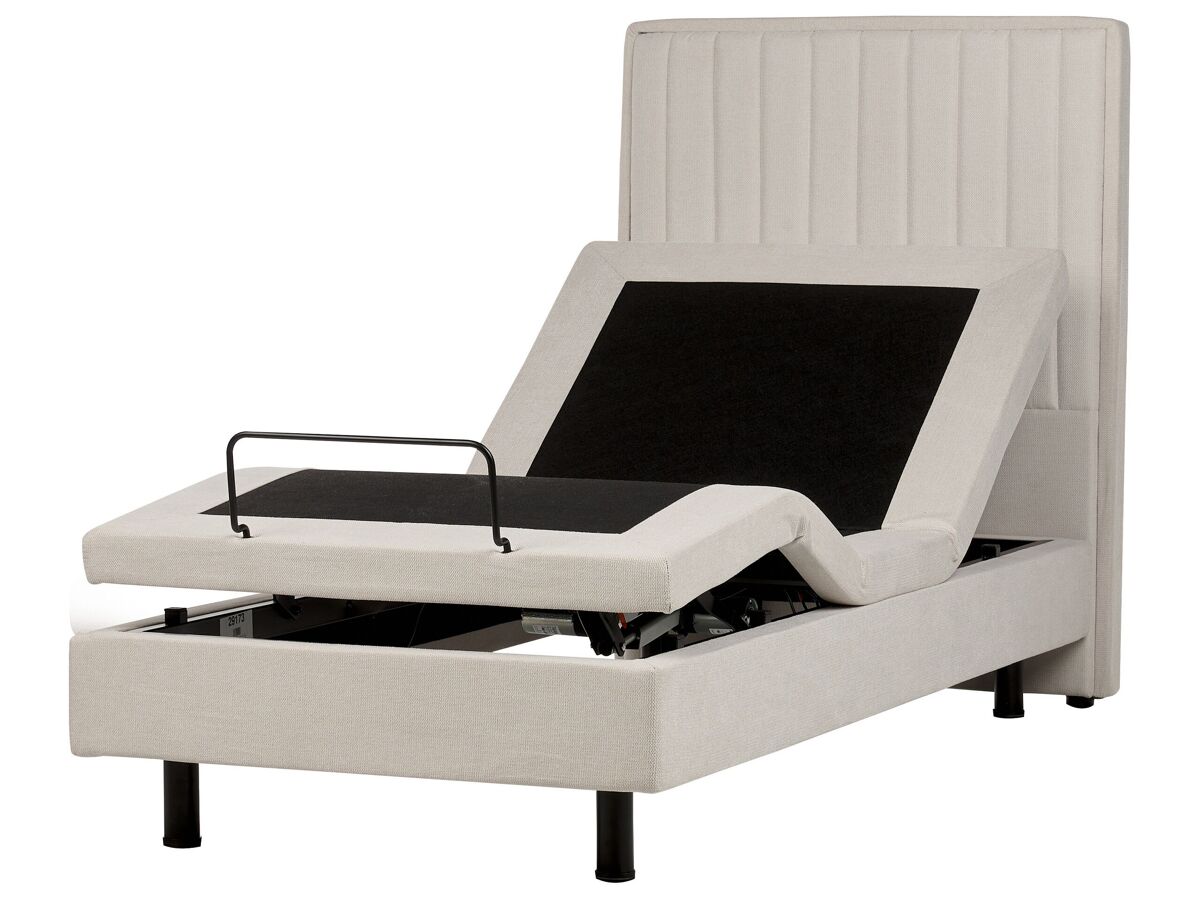Beliani Cama ajustable Poliéster DUKE II 90x216 Beige