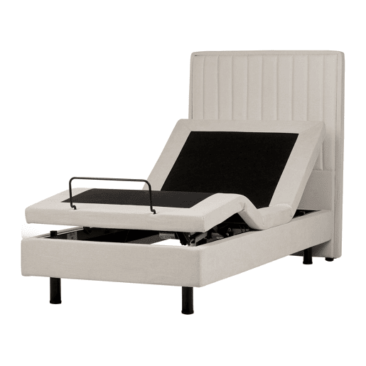 Cama ajustável Tecido DUKE II 90 x 200 cm Creme claro