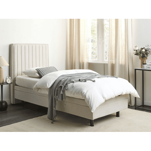 Cama ajustável Tecido DUKE II 90 x 200 cm Creme claro
