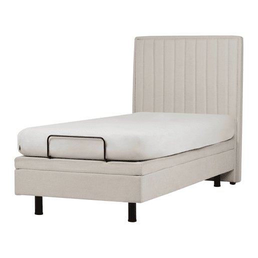 Cama ajustável Tecido DUKE II 90 x 200 cm Creme claro
