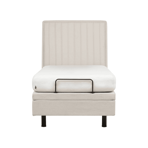 Cama ajustável Tecido DUKE II 90 x 200 cm Creme claro