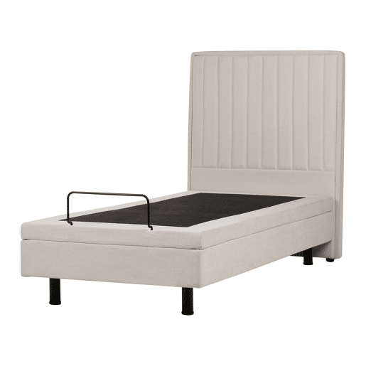 Cama ajustável Tecido DUKE II 90 x 200 cm Creme claro