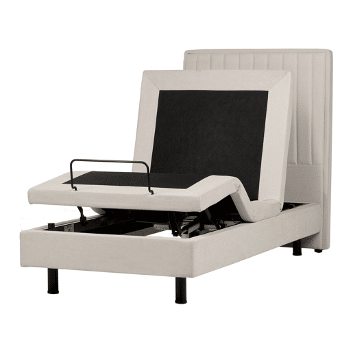 Cama ajustável Tecido DUKE II 90 x 200 cm Creme claro