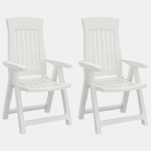 vidaXL Cadeiras de jardim reclináveis 2 pcs PP branco