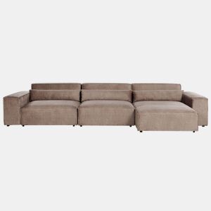 Sofá de canto modular HELLNAR Tecido Castanho claro 3 lugares à esquerda