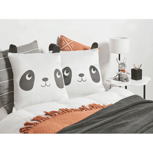 Conjunto de 2 almofadas decorativas PANDAPAW Algodão 45 x 45 cm Branco