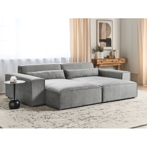 Beliani Chaise longue à esquerda Poliéster HELLNAR Beliani Chaise longue à esquerda Poliéster HELLNAR