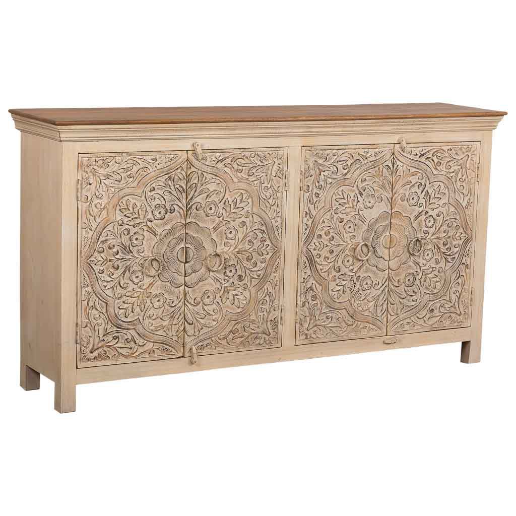 Aparador de madera color beige 175x40x94